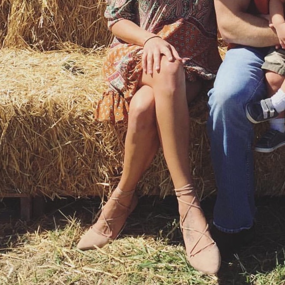 taupe lace up flats